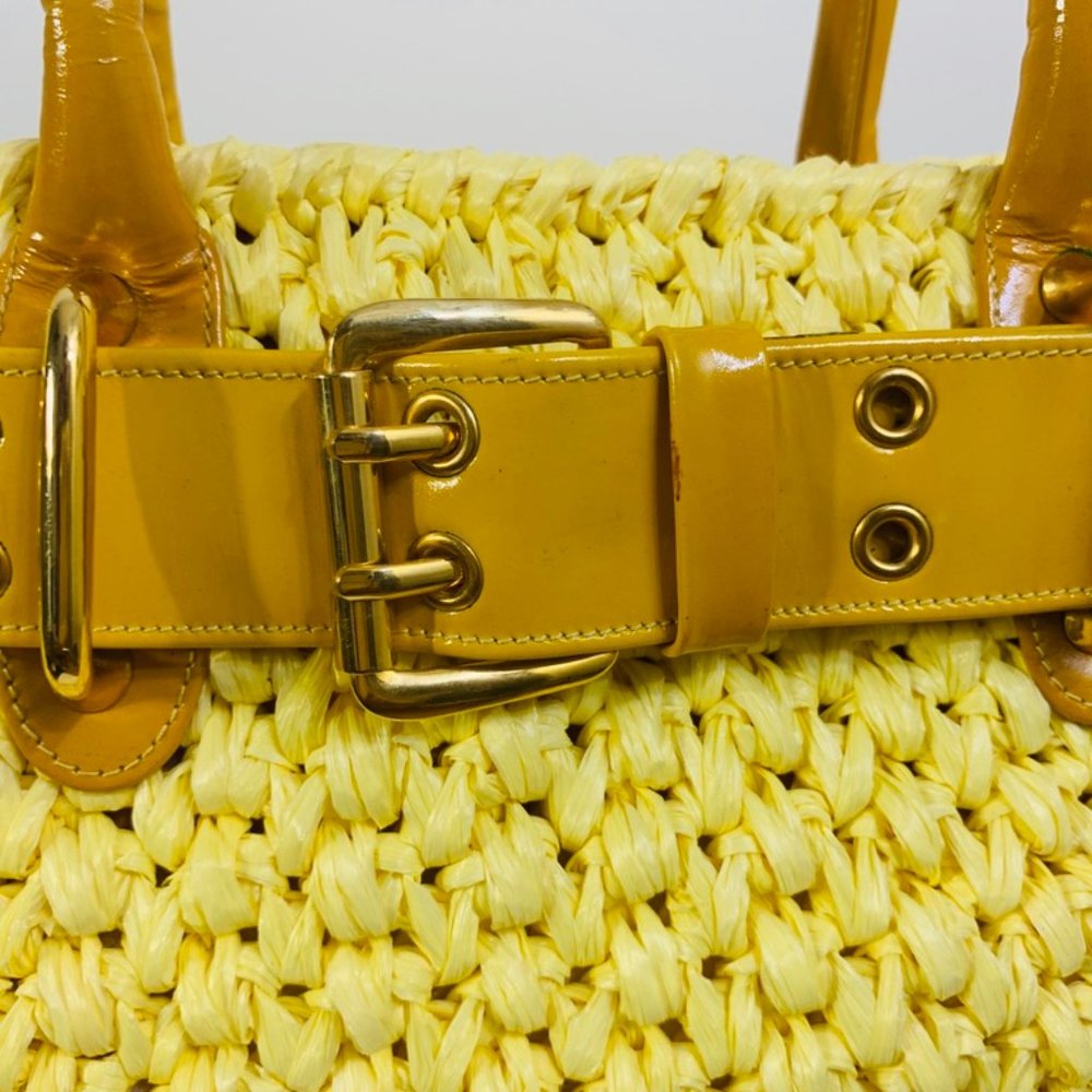 Vintage Italian Rodo Leather Raffia Purse … - Picture 5 of 11